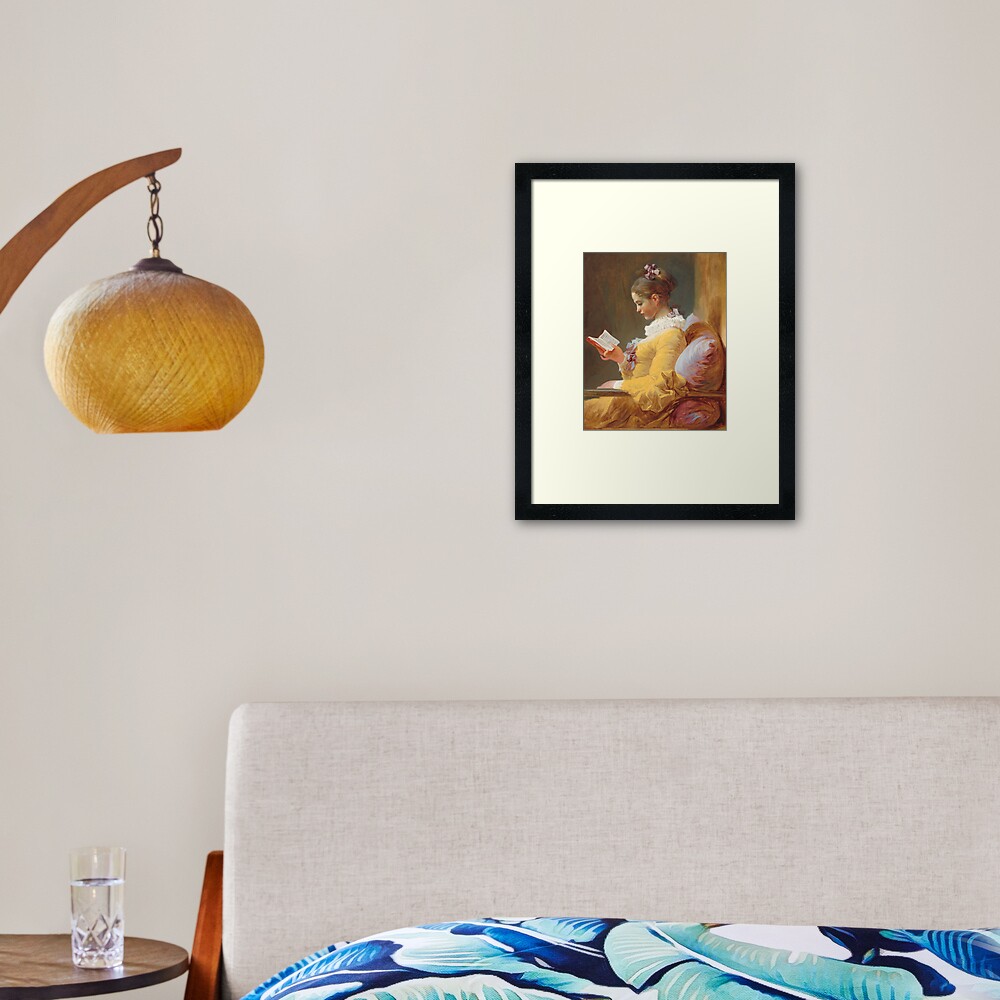 A Young Girl Reading, Jean-Honore Fragonard, 1770 Framed Art Print