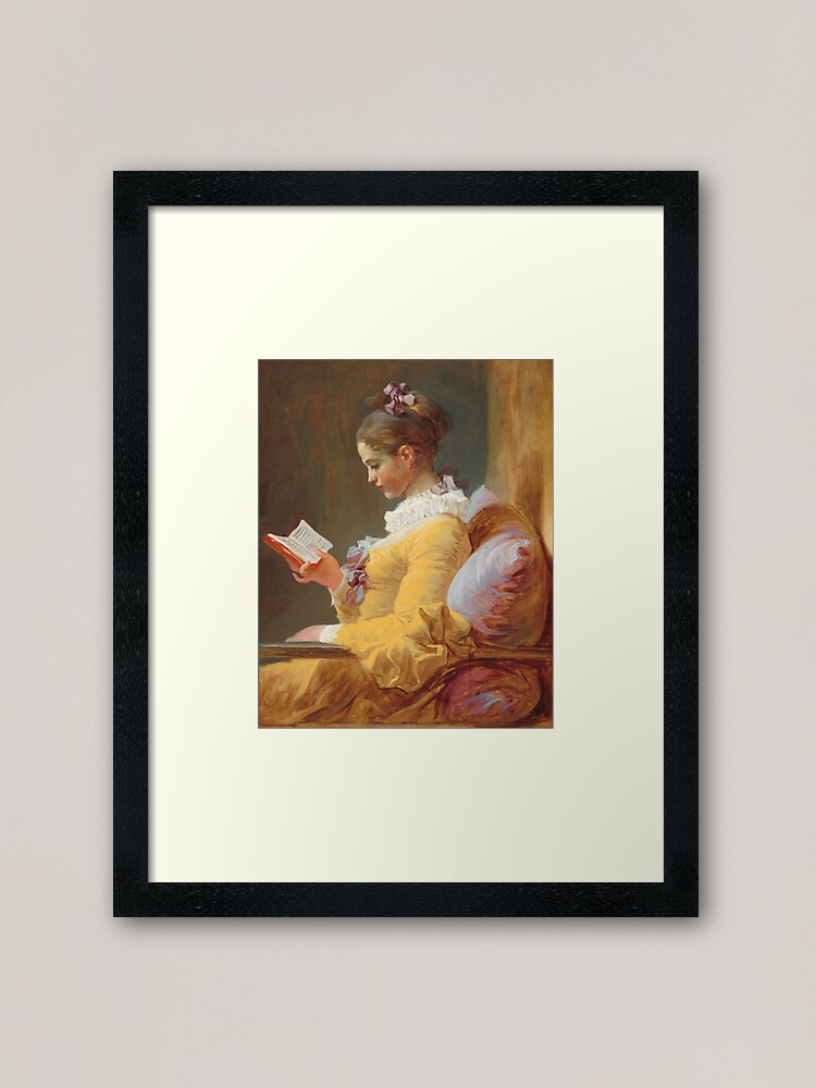 Alternate view of A Young Girl Reading, Jean-Honore Fragonard, 1770 Framed Art Print
