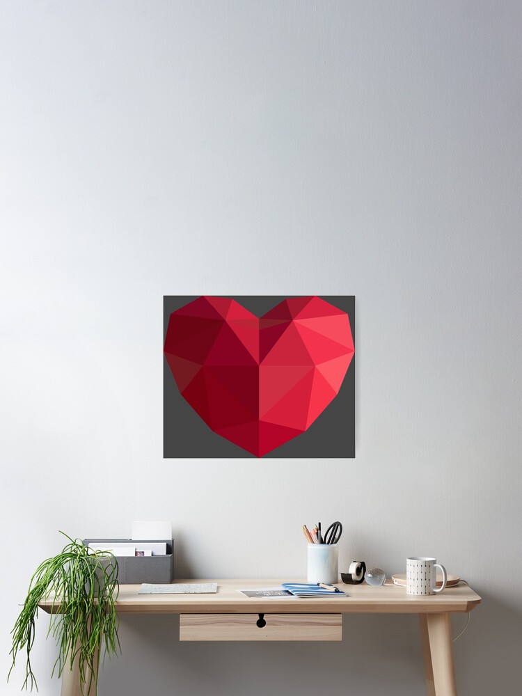 Thumbnail 2 of 3, Poster, Heart angular designed and sold by Gezwompl.