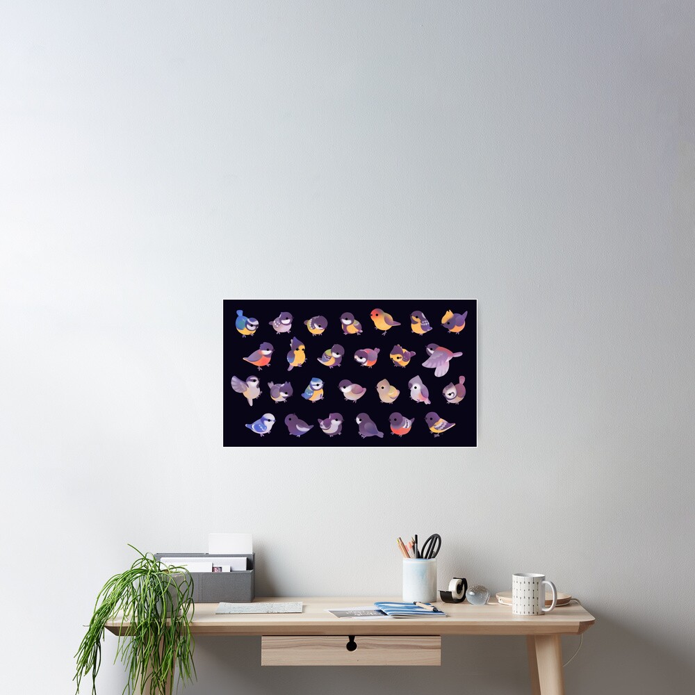 Little bird (Paridae) - dark Poster