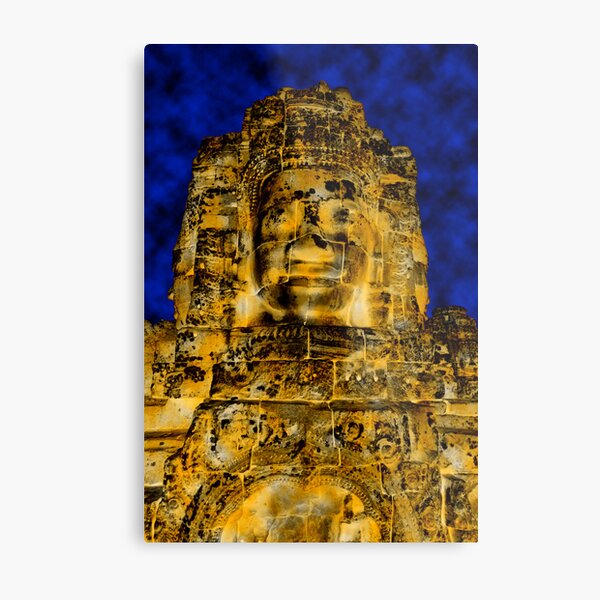 Golden faces of Bayon, Cambodia Metal Print