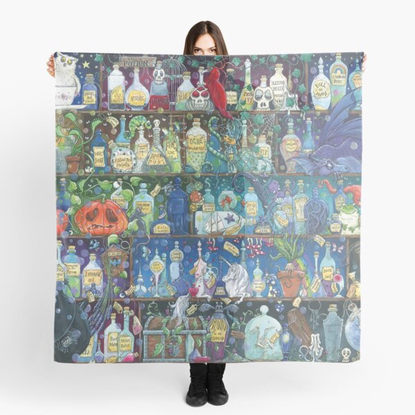 The Dark Arts, Poison and Potions, Witches Apothecary Art Scarf