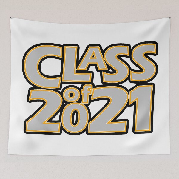 Item preview, Grad Class of 2021 Silver with a Light Orange Border designed and sold by gkillerb.