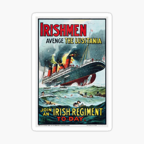 Item preview, Irishmen - Avenge The Lusitania - Join An Irish Regiment To-Day designed and sold by warishellstore.