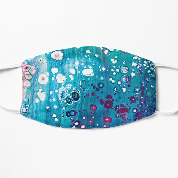 Tropical Sea Acrylic Pour Painting Flat Mask