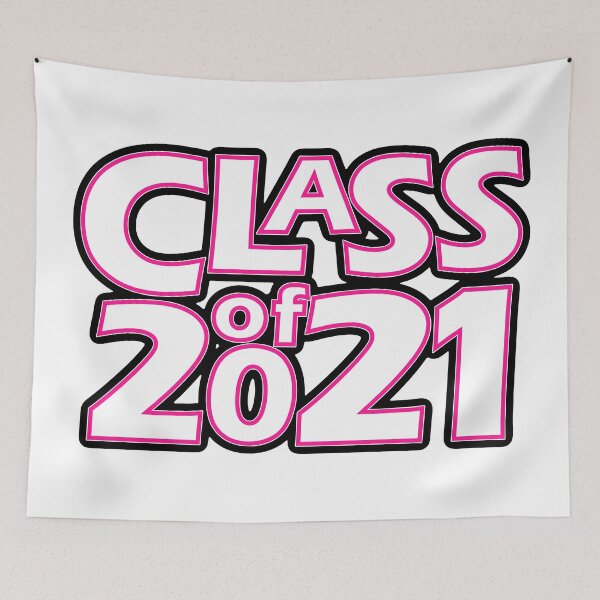 Item preview, Grad Class of 2021 White with a Dark Pink Border designed and sold by gkillerb.