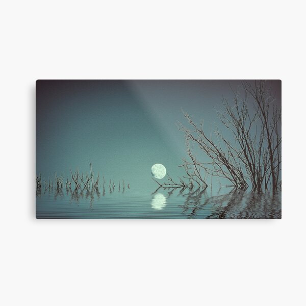 Dusk Moon on the Water Metal Print