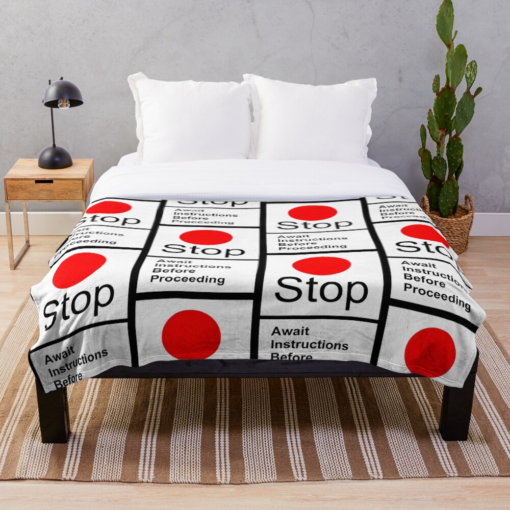 "BRITISH RAIL STOP SIGN" Throw Blanket for Sale by CraigMatthews