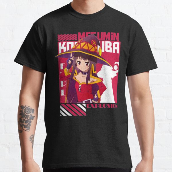 Camiseta Konosuba Kazuma Megumin Aqua Explosion Anime Filme