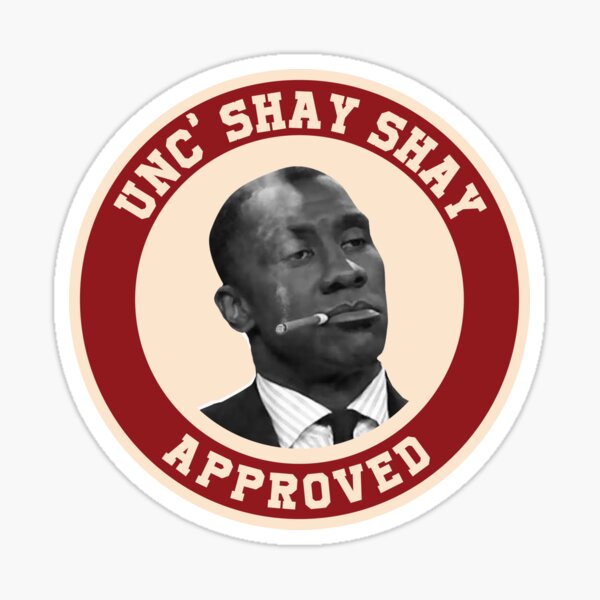 Item preview,  also known as Drip Bayless. The character Unc Shay Shay likes to use Mild and Yak cigars and is in love with Lebron James. This sticker represents him as a presidental candidate for the position of president at the 2020 election. designed and sold by koflerm.
