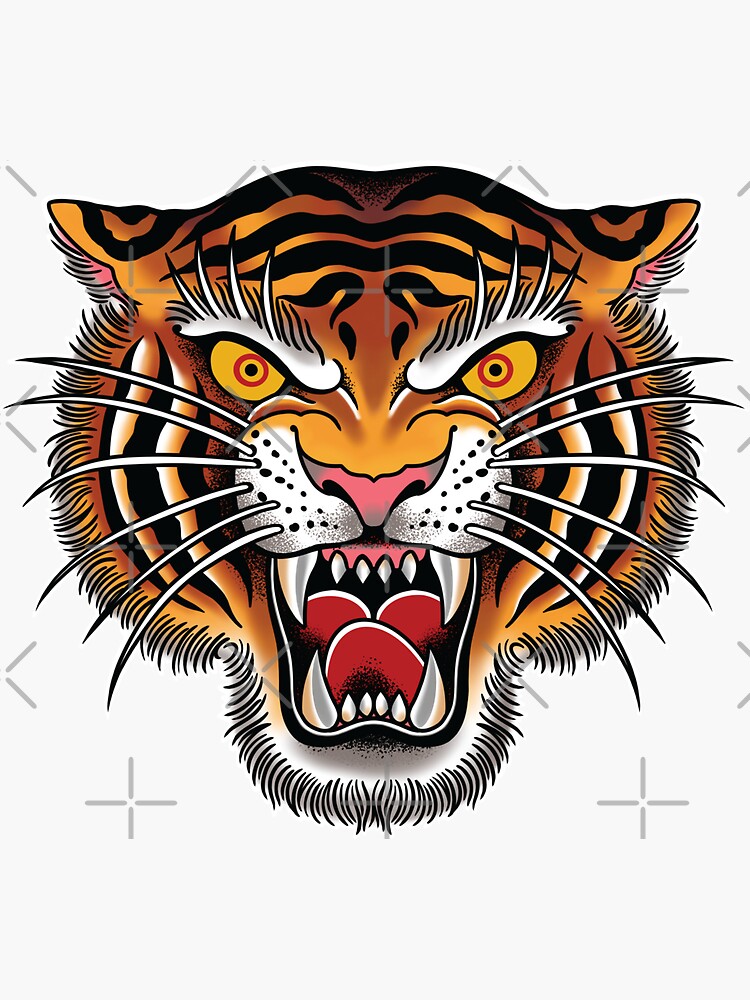 American Traditional Panther Head Tattoo