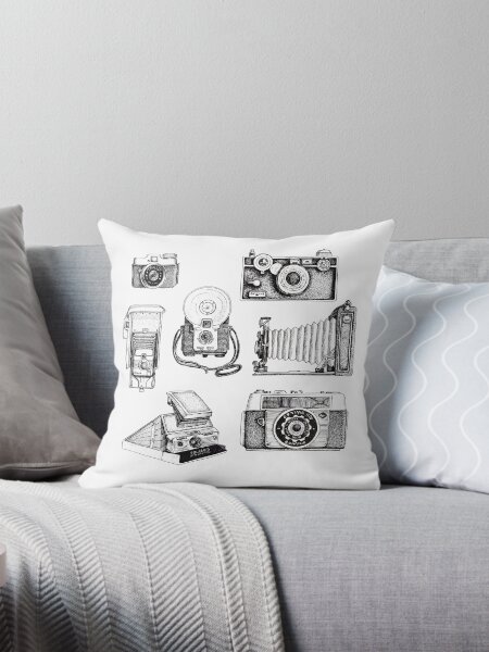 Vintage Camera Collection Throw Pillow