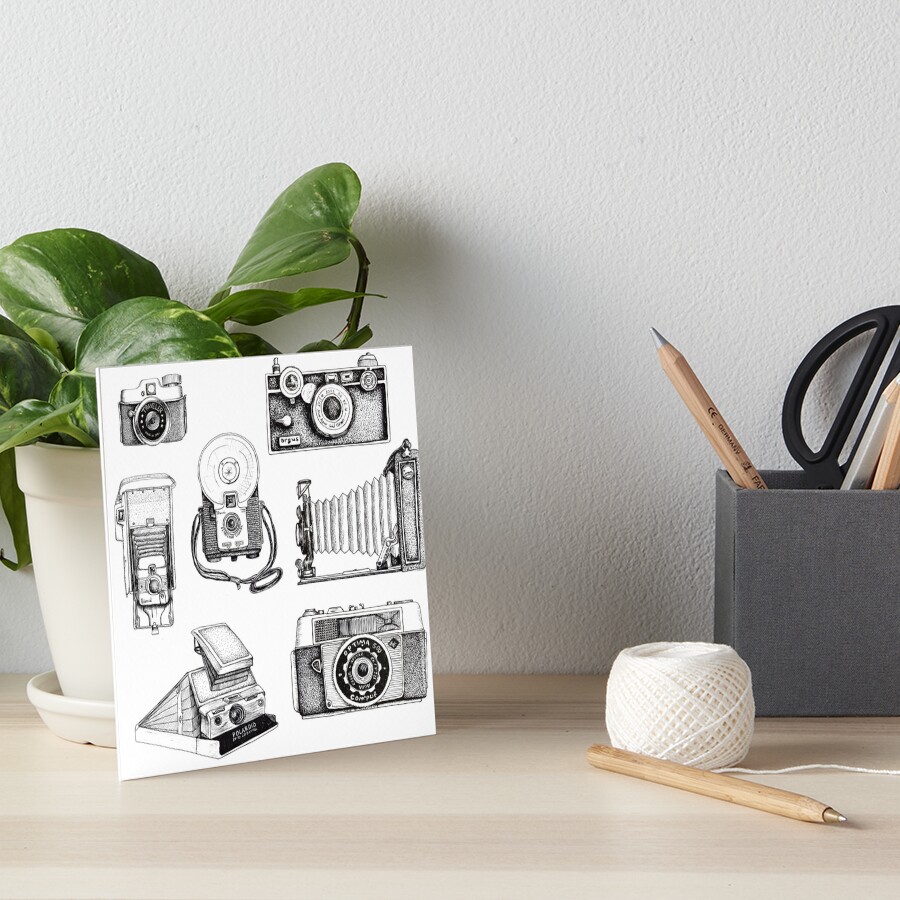 Vintage Camera Collection Art Board Print
