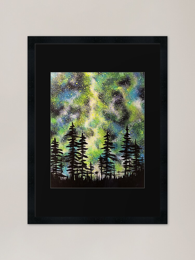 Alternate view of Green Galactic Night Framed Art Print