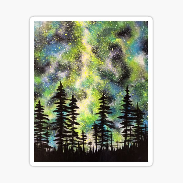 Green Galactic Night Sticker