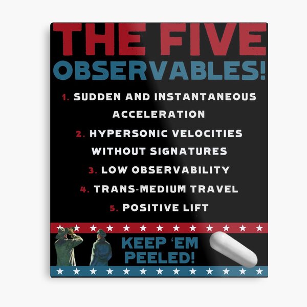 Five Observables (Light Text) Metal Print