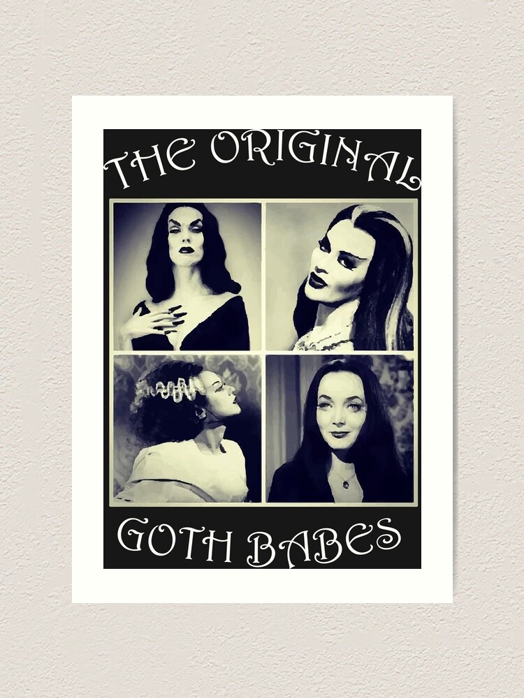 "Vampira Morticia Adams Lily Munster Bride of Frankenstein Gothic " Art Print by arrowroottees