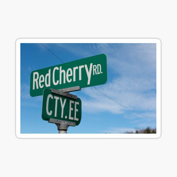 Red Cherry Road Sticker