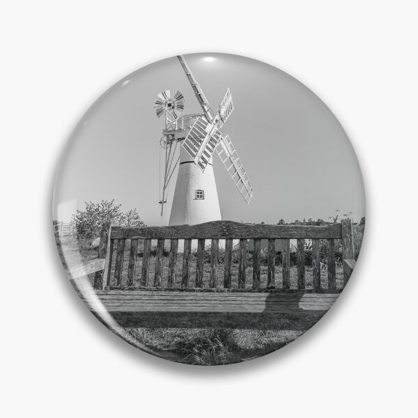 Item preview, Wooden bench and traditional windmill on the riverbank designed and sold by yackers1.