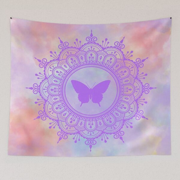 Item preview, Purple Butterfly Mandala Watercolor designed and sold by nochillaly.