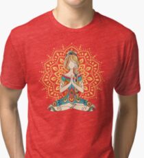 Yoga Om Chakras Mindfulness Meditation Zen 4 Tri-blend T-Shirt