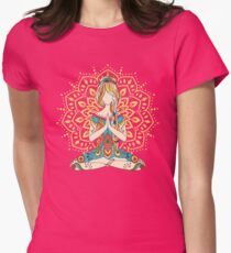 Yoga Om Chakras Mindfulness Meditation Zen 4 Women's Fitted T-Shirt