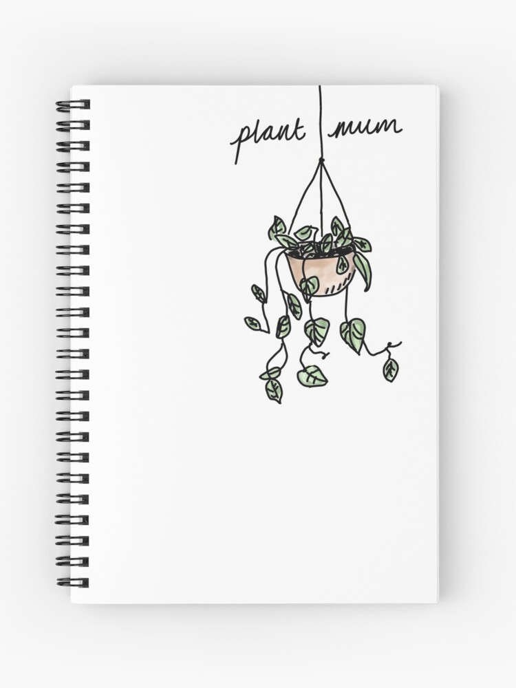 Plant mum Hanging plant doodle" Spiral Notebook Sale by emlouisec13 | Redbubble