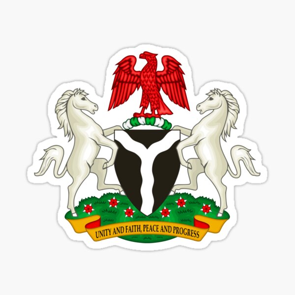 Nigerian Coat Of Arms Sticker For Sale By Bmed Redbubble 