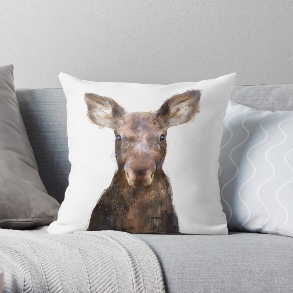 Little Moose Throw Pillow