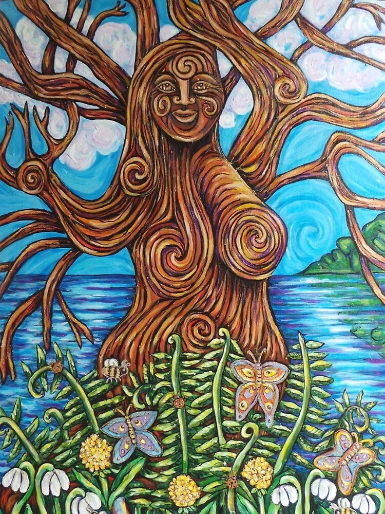 Thumbnail 4 of 4, iPhone Case, Tree Spirit in Spring designed and sold by Roxiartwork.