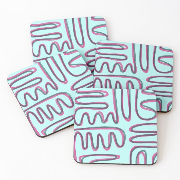 Item preview, Abstract Lines: Blue, Pink, and Teal  designed and sold by rockchicksuprem.