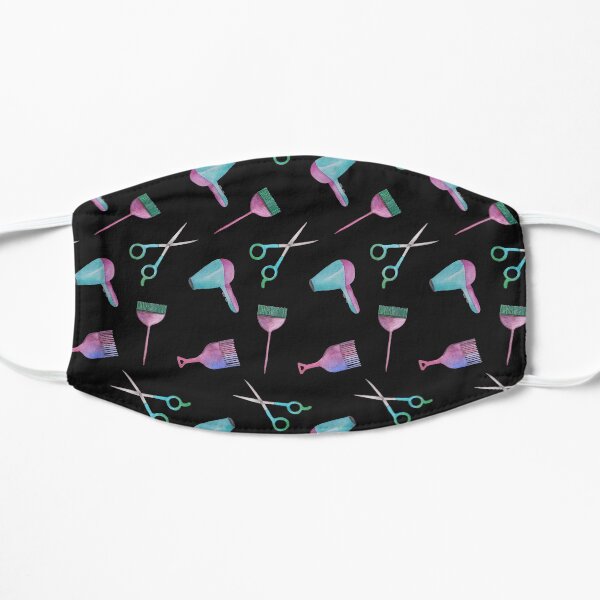 Hairstylist hair dresser barber tools seamless pattern Flat Mask