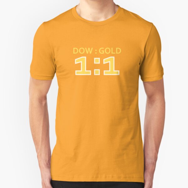 Dow to Gold Ratio 1:1 Gold Bullion Bug Slim Fit T-Shirt