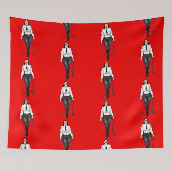 Item preview,  black-haired dominatrix in an elegant outfit with bullwhip as pin-up designed and sold by PinUpsandPulp.