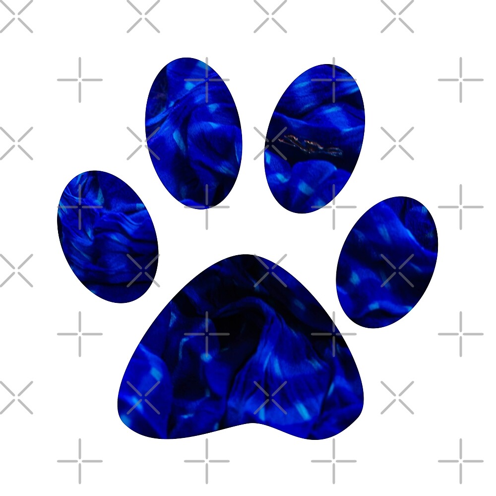 "Blue Tie Dye Paw Print" by KCPetPortraits | Redbubble