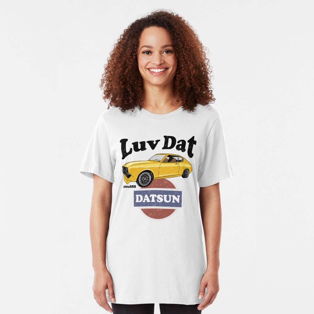 Luv Dat Datsun - vintage light Background Slim Fit T-Shirt