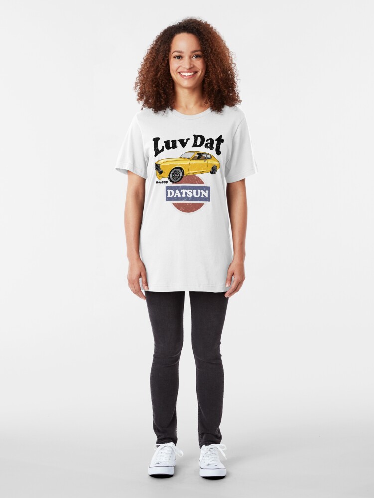Alternate view of Luv Dat Datsun - vintage light Background Slim Fit T-Shirt