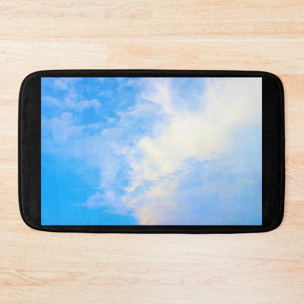 Item preview, View of the sky split between puffy and thick clouds on the right and azure color on the left designed and sold by Kristina Drozd.