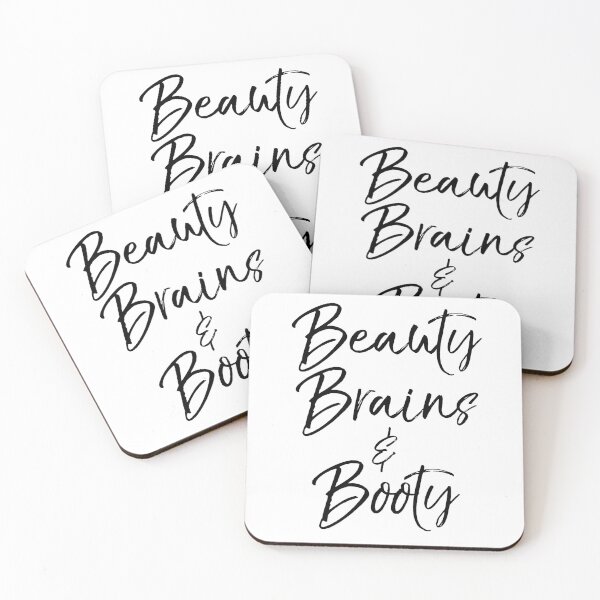 Item preview, Beauty Brains & Booty Funny Workout Quote designed and sold by TNDesignStudio.