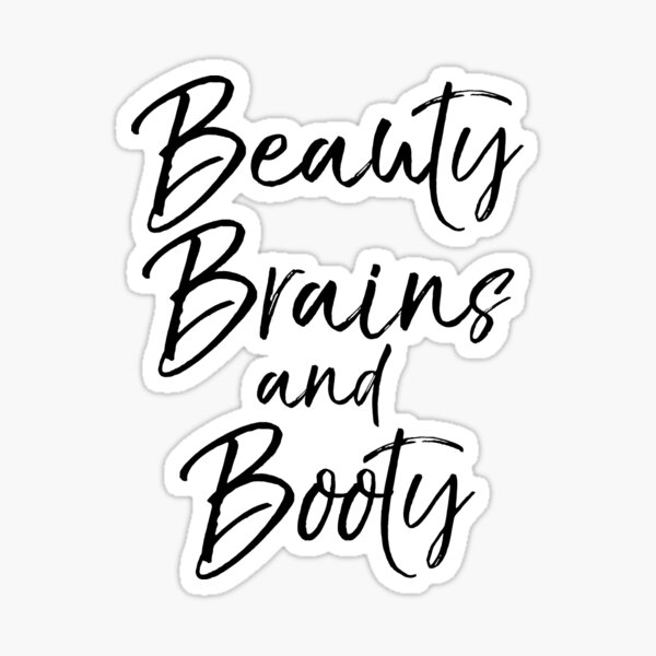 Item preview, Beauty Brains and Booty Funny Workout Quote designed and sold by TNDesignStudio.