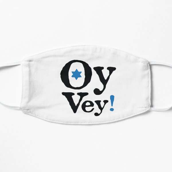 Oy Vey! Jewish Print Flat Mask