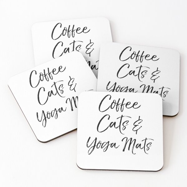 Item preview, Coffee Cats & Yoga Mats Funny Workout Quote designed and sold by TNDesignStudio.