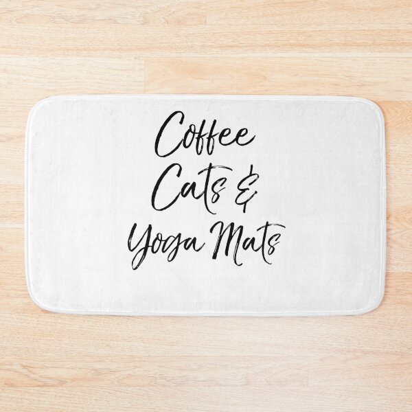 Item preview, Coffee Cats & Yoga Mats Funny Workout Quote designed and sold by TNDesignStudio.