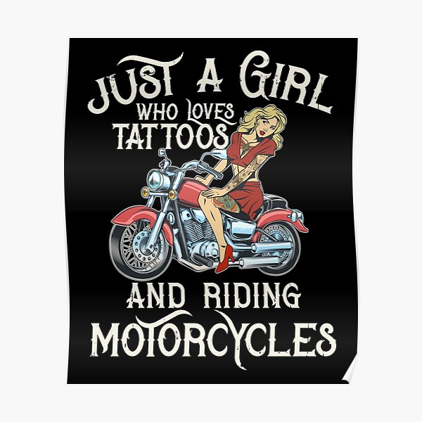 "biker girl" Poster for Sale by Darrendeans1 Redbubble