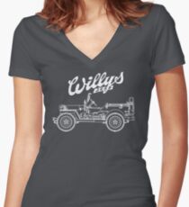 Willys-Overland MB 1941 - Mono V2 (Khaki) Women's Fitted V-Neck T-Shirt