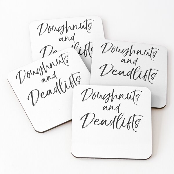 Item preview, Doughnuts and Deadlifts Funny Workout Quote designed and sold by TNDesignStudio.