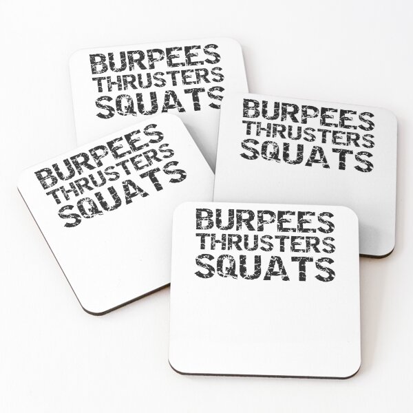 Item preview, Exercise Gift Burpees Thrusters Squats Funny Workout Quote designed and sold by TNDesignStudio.