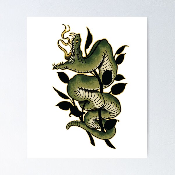 Item preview, Neo Traditional Snake Tattoo Design designed and sold by SevenRelics.
