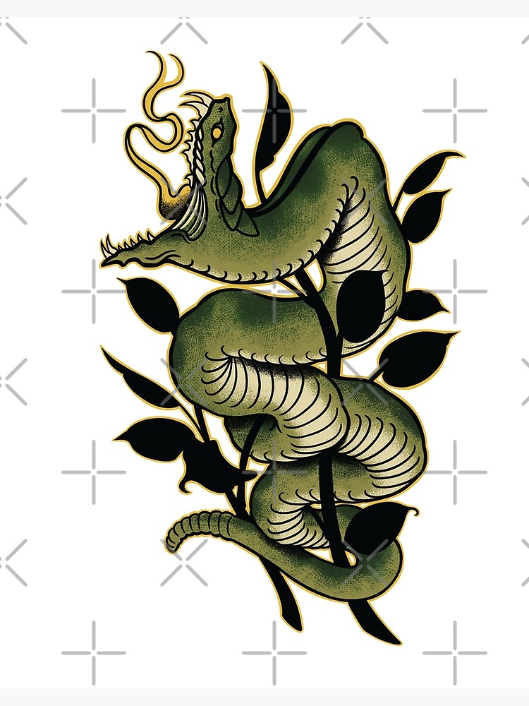 Neo Traditional Snake Tattoo Design