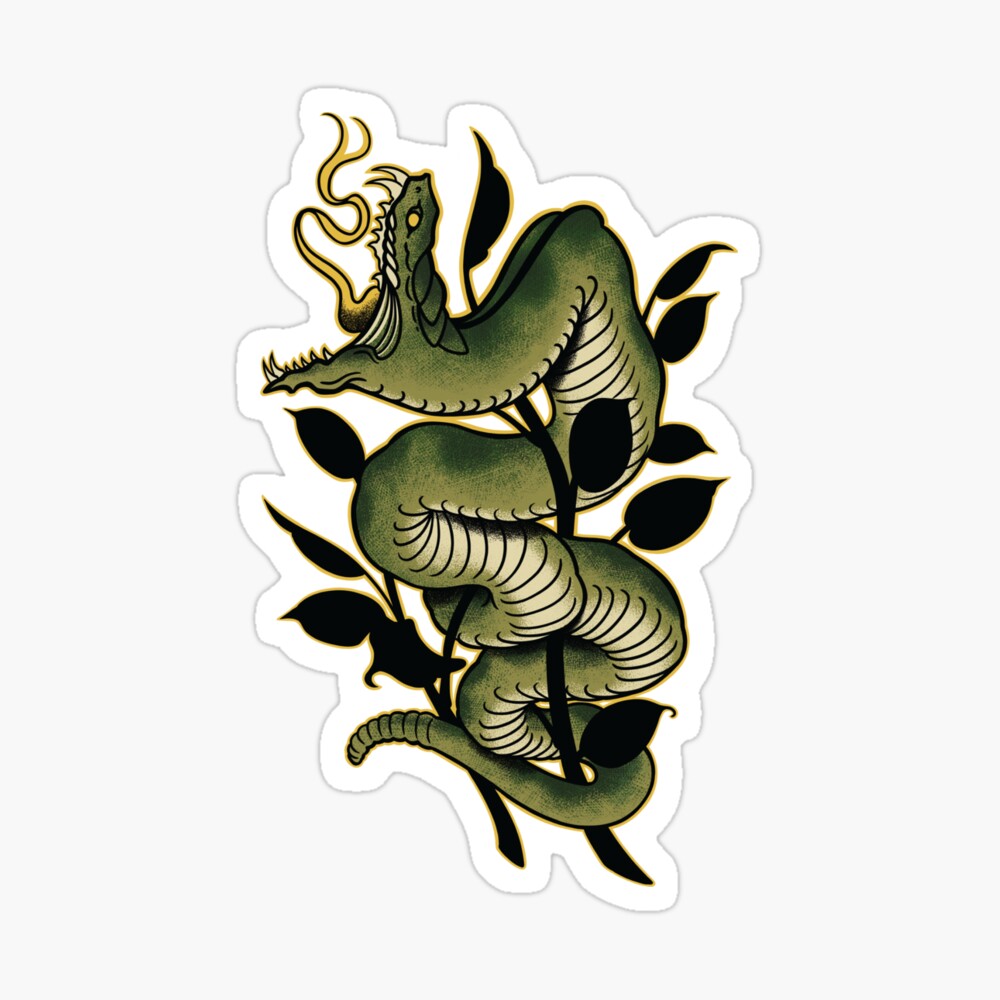 Neo Traditional Snake Tattoo Design